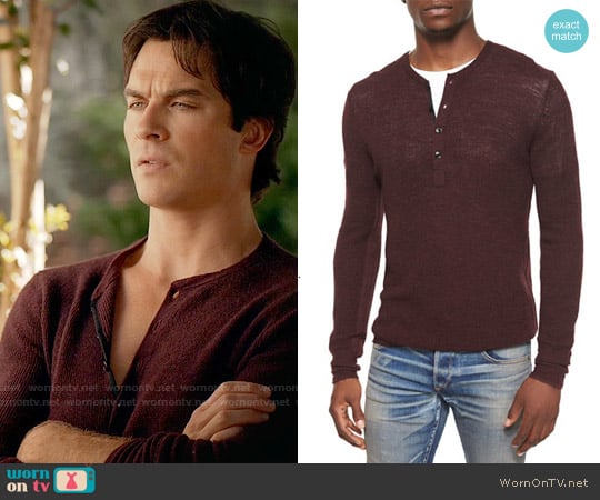 Rag & Bone Garrett Henley worn by Damon Salvatore (Ian Somerhalder) on The Vampire Diaries