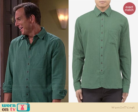 Rag & Bone 3/4 Placket Check Print Shirt worn by Will Arnett on The Millers