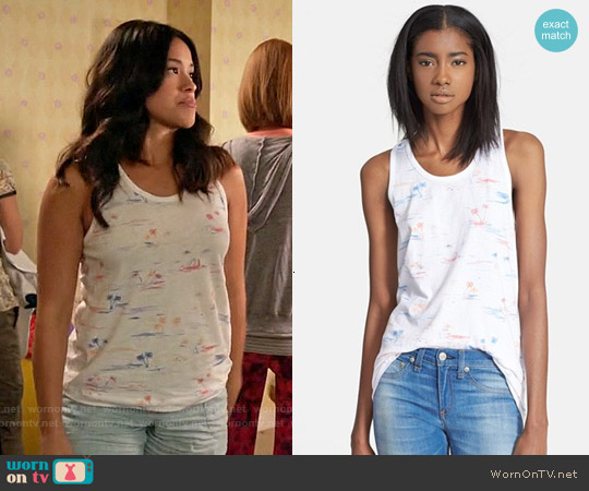 Rag & Bone Palm Tree Tank worn by Jane Villanueva (Gina Rodriguez) on Jane the Virgin