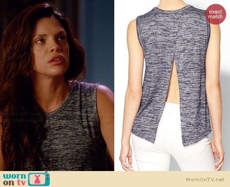 Rag & Bone Nicole Tank in Indigo worn by Vanessa Ferlito on Graceland