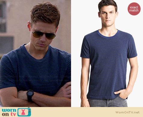 Rag & Bone Perfect Stripe Tee worn by Aaron Tveit on Graceland