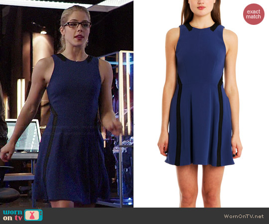 Rag & Bone Renard Dress in Blue worn by Emily Bett Rickards on Arrow