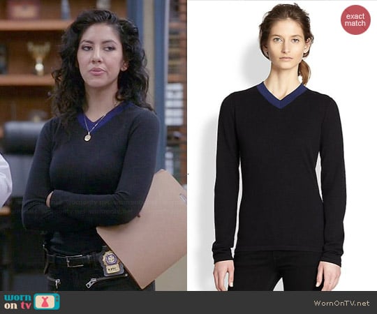 Rag & Bone Renelle Colorblock Sweater worn by Rosa Diaz (Stephanie Beatriz) on Brooklyn Nine-Nine