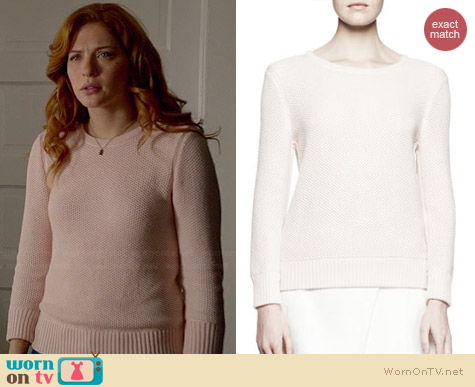 Rag & Bone Rita Waffle Knit Sweater in Blush worn by Rachelle Lefevre on Under the Dome