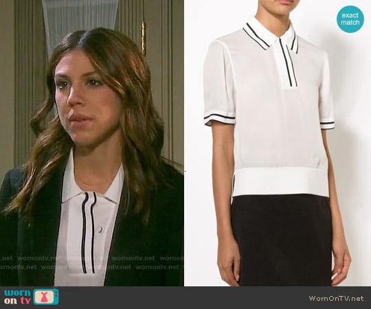 Rag & Bone Dana Silk Polo worn by Abigail Deveraux (Kate Mansi) on Days of our Lives