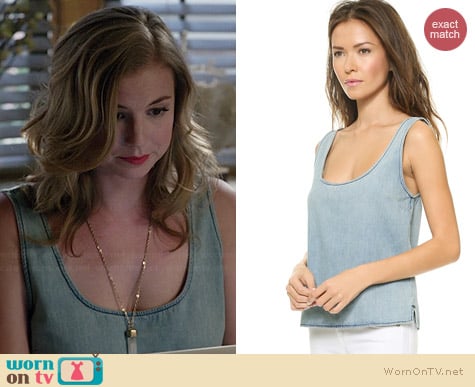 Rag & Bone The Simple Denim Tank worn by Emily VanCamp on Revenge