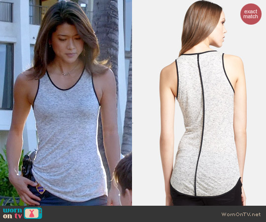 Rag & Bone Spine Jersey Tank worn by Grace Parks on Hawaii Five-O