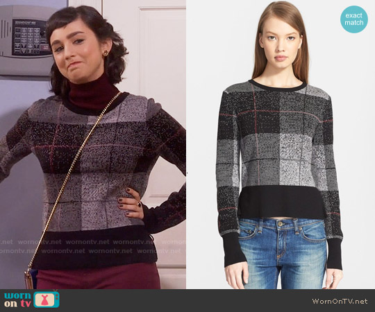 Rag & Bone Tegan Plaid Sweater worn by Mandy Baxter ( Molly Ephraim) on Last Man Standing