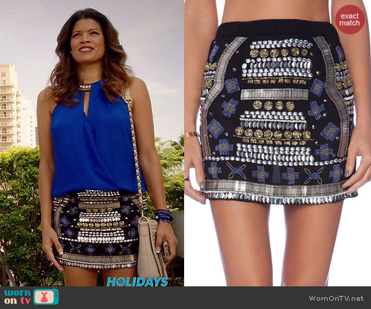 Raga Embellished Mini Skirt worn by Andrea Calvano on Jane the Virgin