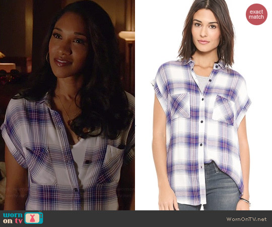 Rails Britt Shirt in White/Cobalt/Cranberry worn by Candice Patton on The Flash