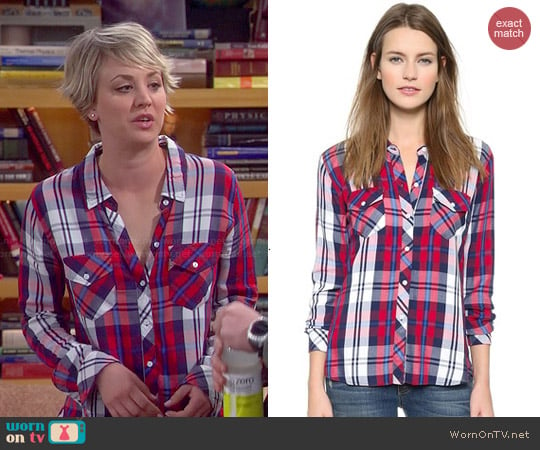 Rails 'Carmen' Shirt in Cherry Navy worn by Penny Hofstadter (Kaley Cuoco) on The Big Bang Theory