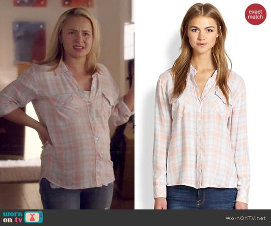 Rails Carmen Shirt in Peach worn by Hayden Panettiere on Nashville