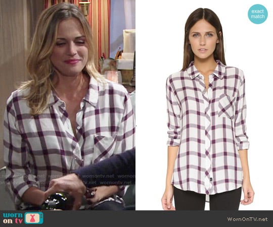 Rails Hunter Shirt in Cream/Rose worn by Sage Warner (Kelly Sullivan) on The Young and the Restless