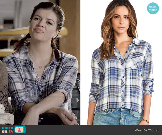 Rails Hunter Shirt in Blue & Cream worn by Annie (Casey Wilson) on Marry Me