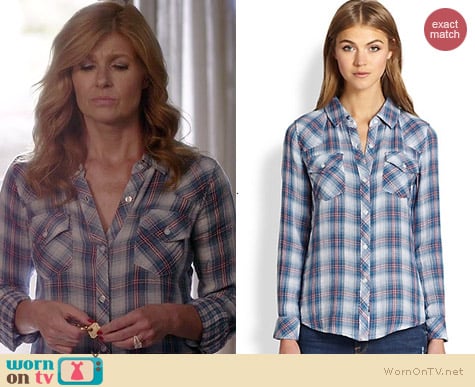 Rails Kendra Plaid Shirt in Malibu White worn by Connie Britton on Nashville