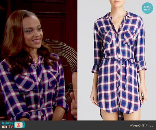 Rails Nadine Dress in Cobalt / Ruby worn by Nicole Avant (Reign Edwards) on The Bold and the Beautiful