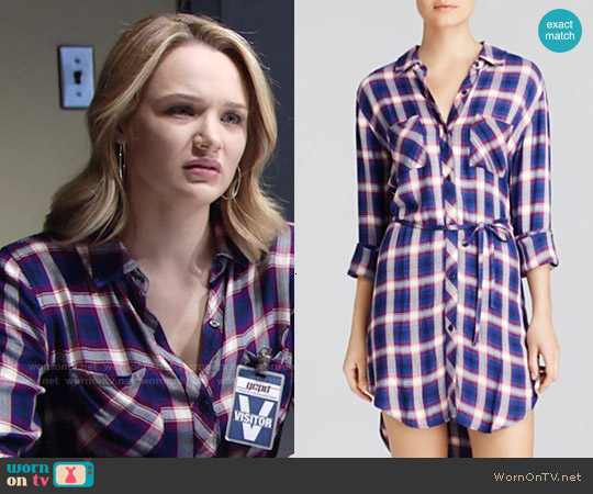 Rails Nadine Shirtdress in Cobalt / Ruby worn by Summer Newman (Hunter King) on The Young and the Restless