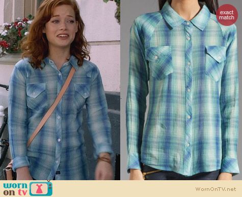 Rails Taylor Button Down Shirt worn by Jane Levy on Suburgatory