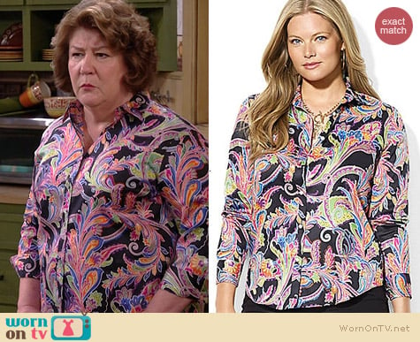 Ralph Lauren Cotton Paisley Shirt worn by Margo Martindale on The Millers