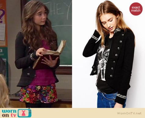 Ralph Lauren Denim & Supply Black Military Jacket worn by Rowan Blanchard on Girl Meets World