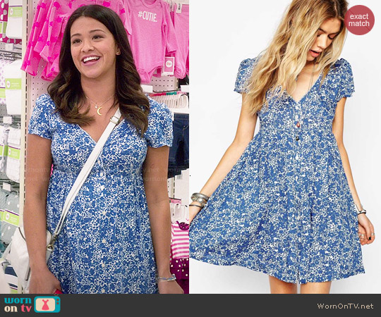 Ralph Lauren Denim & Supply Floral Button Front Dress worn by Jane Villanueva (Gina Rodriguez) on Jane the Virgin