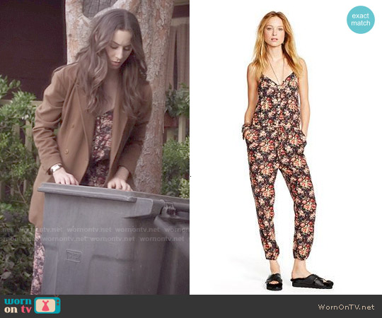 Ralph Lauren Denim & Supply Floral Print Racerback Jumpsuit worn by Spencer Hastings (Troian Bellisario) on Pretty Little Liars