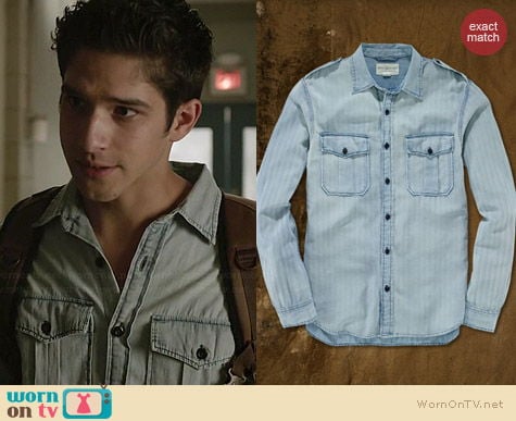 Ralph Lauren Denim & Supply Herringbone Sport Shirt worn by Tyler Posey on Teen Wolf