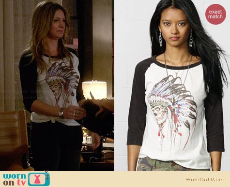 Ralph Lauren Denim & Supply Skull Tattoo Baseball Tee worn by Jess Macallan on Mistresses