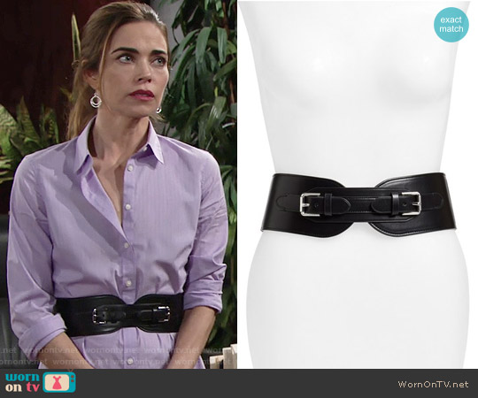 Ralph Lauren 'Double Equestrian' Stretch Belt worn by Victoria Newman (Amelia Heinle) on The Young and the Restless