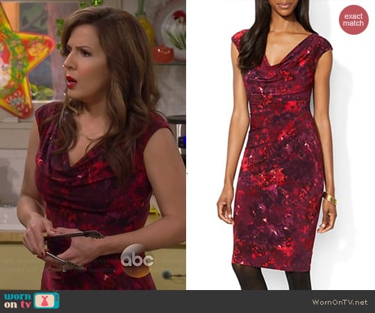 Ralph Lauren Floral Cowl Neck Dress worn by Maria Canals-Barrera on Cristela