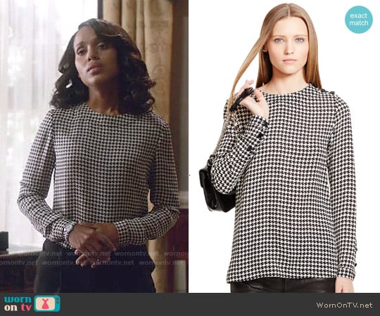 Ralph Lauren Black Label Silk Abbot Blouse worn by Olivia Pope (Kerry Washington) on Scandal