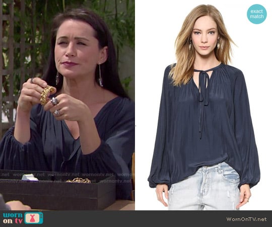 Ramy Brook Paris Blouse worn by Quinn Fuller (Rena Sofer) on The Bold and the Beautiful