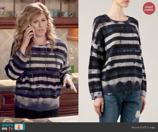 Raquel Allegra Distressed Striped Sweater worn by Rayna Jaymes (Connie Britton) on Nashville