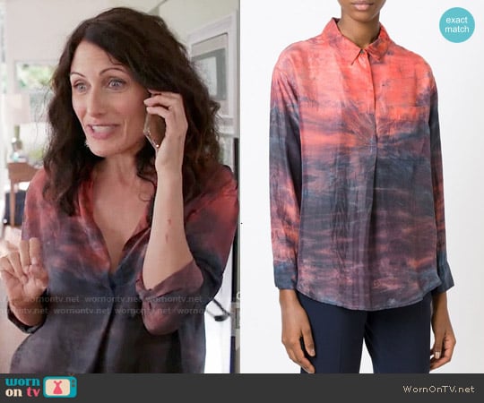 Raquel Allegra Tie Dye Shirt worn by Abby McCarthy (Lisa Edelstein) on Girlfriends Guide to Divorce