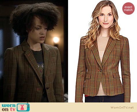 Ravenswood Fashion: Cremieux Plaid Blazer worn by Britne Oldford