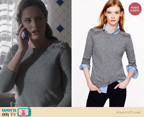 Fashion of Ravenswood: J. Crew Jeweled Shoulders Sweater worn by Merritt Patterson