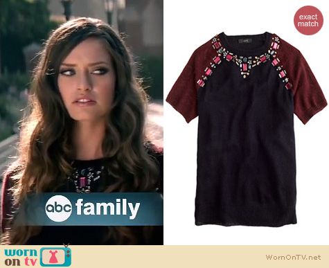 Ravenswood Fashion: J. Crew Jeweled Sweater Tee worn by Merritt Patterson