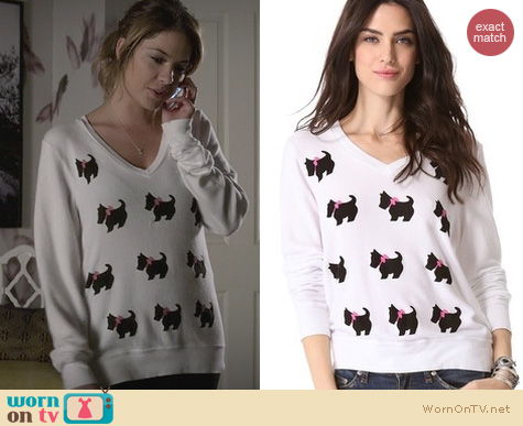 Ravenswood Fashion: Wildfox Doggie Beach Sweatshirt worn by Ashley Benson