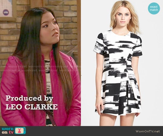 Re:Named Side Pleat Dress by re:named worn by Jasmine Kang (Piper Curda) on I Didnt Do It