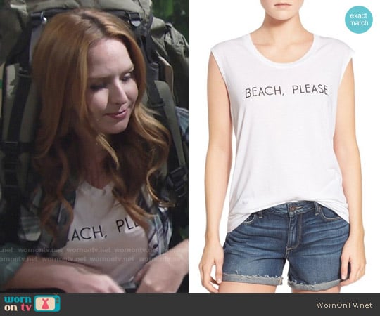 Rebecca Minkoff Beach, Please Muscle Tank worn by Mariah Copeland (Camryn Grimes) on The Young and the Restless