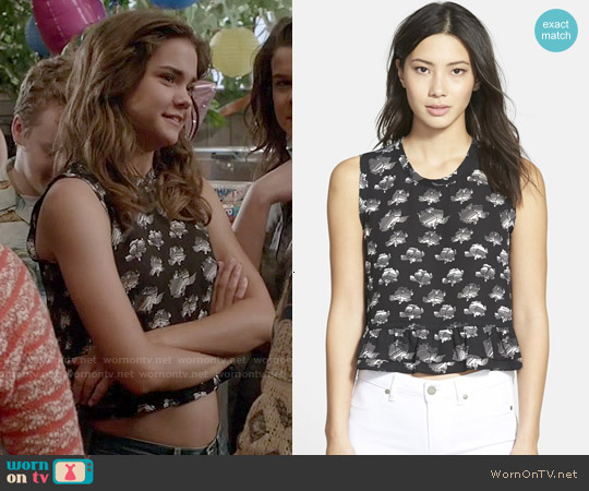 Rebecca Minkoff 'Tanya' Sleeveless Peplum Babydoll Top worn by Callie Jacob (Maia Mitchell) on The Fosters