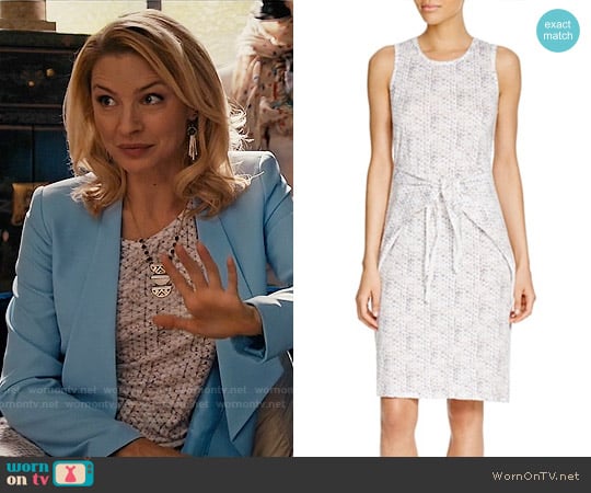 Rebecca Taylor Knotted Waist Printed Linen Dress worn by Kate Davis (Tabrett Bethell) on Mistresses