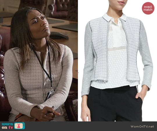 Rebecca Taylor Mixed-Pattern Fitted Tweed Jacket worn by Daisy Grant (Patina Miller) on Madam Secretary