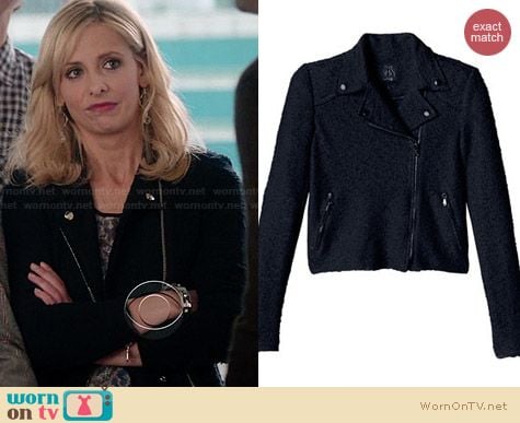 Rebecca Taylor Boucle Moto Jacket worn by Sarah Michelle Gellar on The Crazy Ones