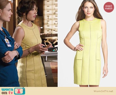 Rebecca Taylor Brocade Dress with Cutout Insets worn by Michaela Conlin on Bones