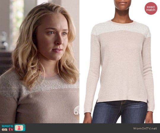 Rebecca Taylor Cashmere Fuzzy-Yoke Pullover Sweater worn by Juliette Barnes (Hayden Panettiere) on Nashville