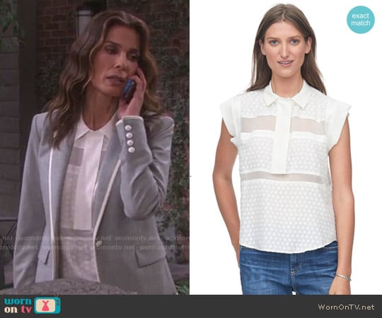 Rebecca Taylor Clip Collar Top worn by Hope Williams (Kristian Alfonso) on Days of our Lives