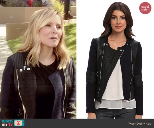 Rebecca Taylor Combo Moto Jacket worn by Kristen Bell on House of Lies