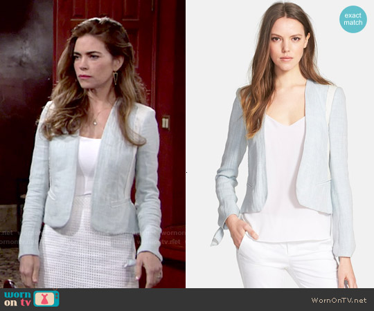 Rebecca Taylor Double Face Linen & Cotton Jacket worn by Victoria Newman (Amelia Heinle) on The Young and the Restless