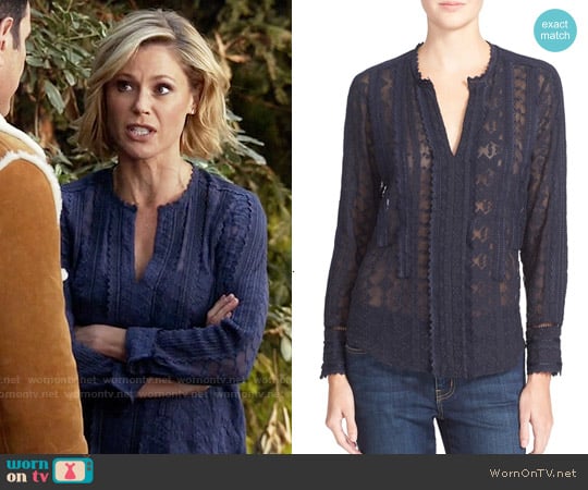 Rebecca Taylor Embellished Silk Chiffon Top worn by Claire Dunphy (Julie Bowen) on Modern Family